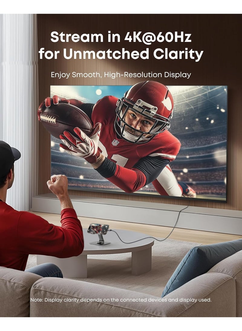 SMART SOURCE USB-C to HDMI Cable 4K 60Hz (2 Meter) – Premium Type-C to HDMI Adapter for MacBook, iPad, Samsung, and Laptops – High-Speed UHD Video & Audio – Supported Mirror Extended Mode, Grey/Black - Image 5